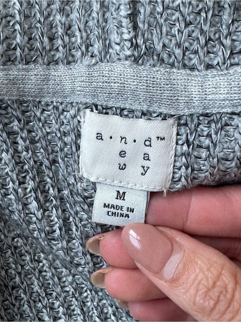 š¹ A New Day Gray Hooded Long Sweater Duster Vest Cardigan Size M - Picture 7 of 8